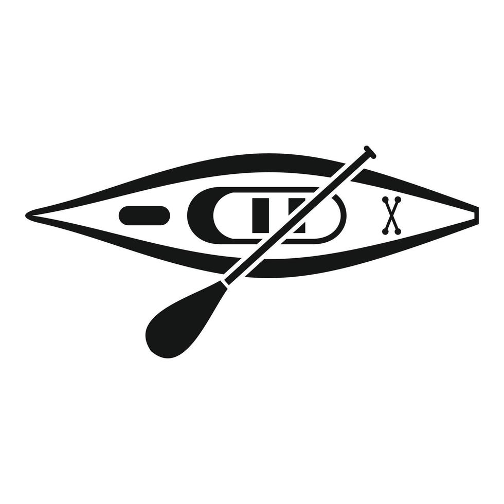 Top view sport kayak icon, simple style vector
