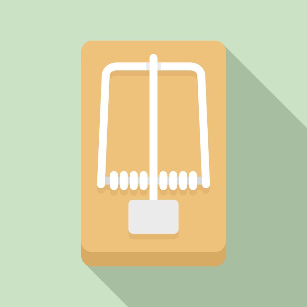 Wood mouse trap icon, flat style vector