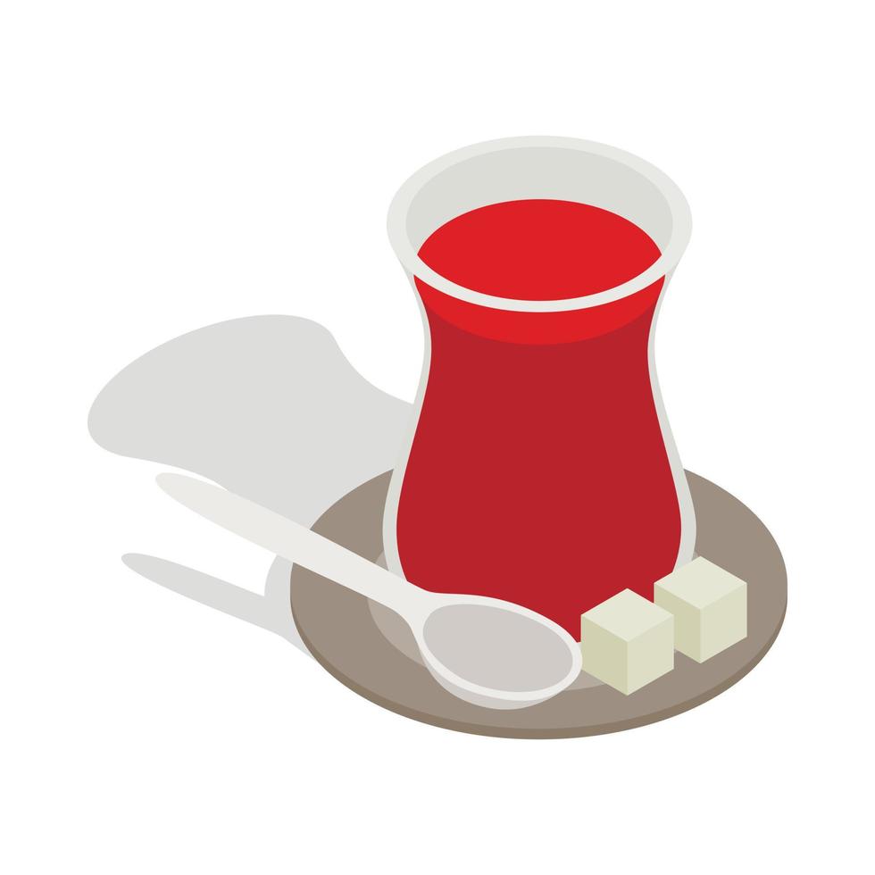 Turkish tea icon, isometric 3d style vector