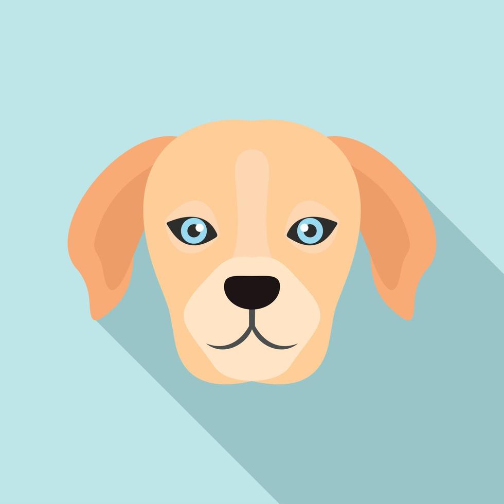 Dog head icon, flat style vector