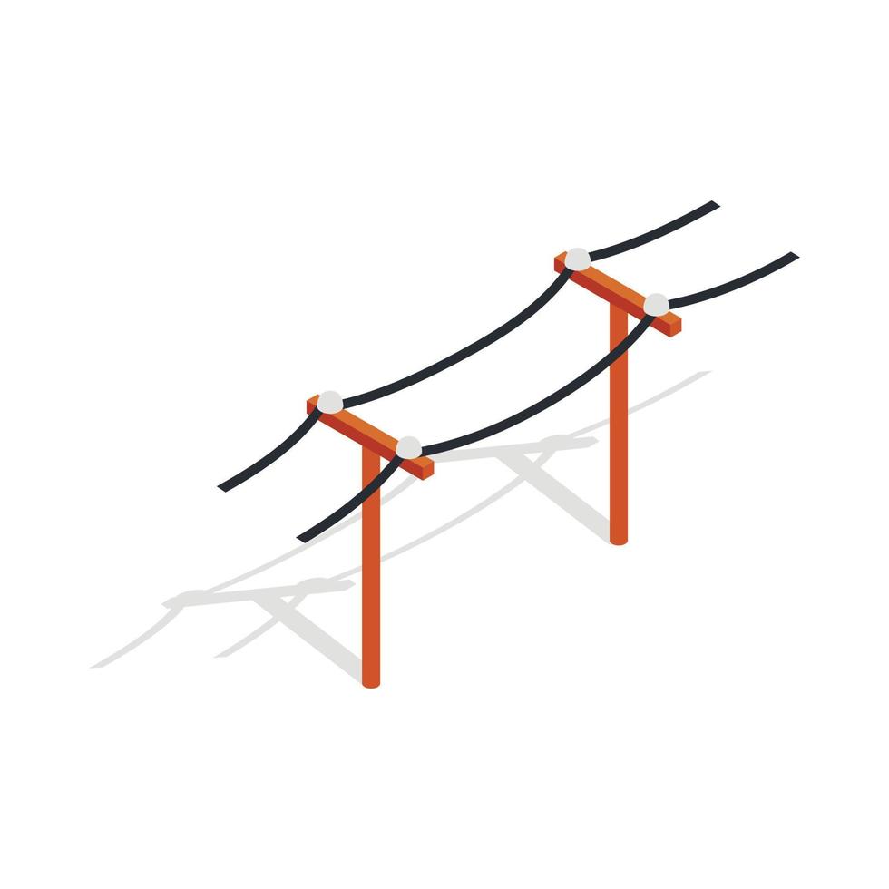 Power line icon, isometric 3d style vector