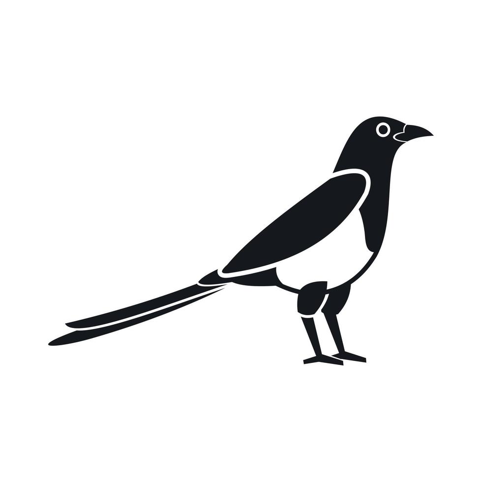 icono de urraca de pájaro, estilo simple vector