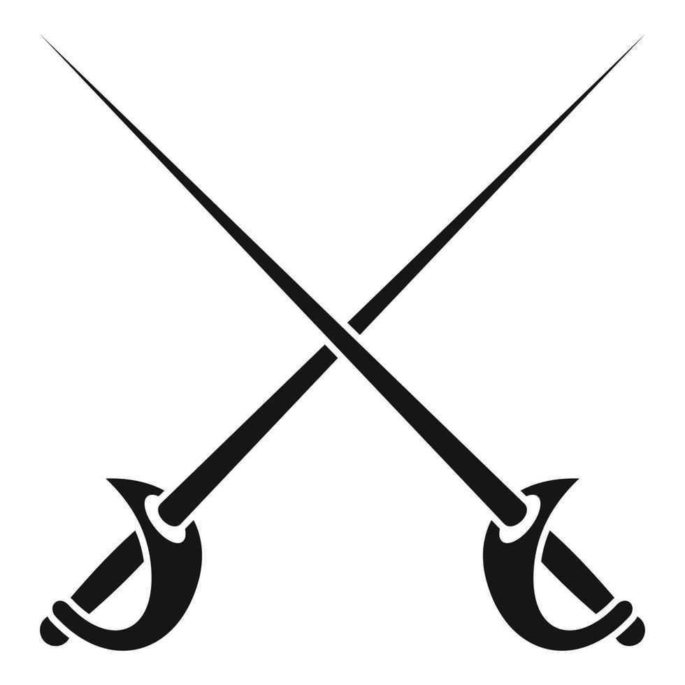 Crossed rapiers icon, simple style vector