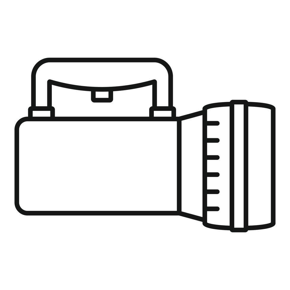 Tourist flashlight icon, outline style vector