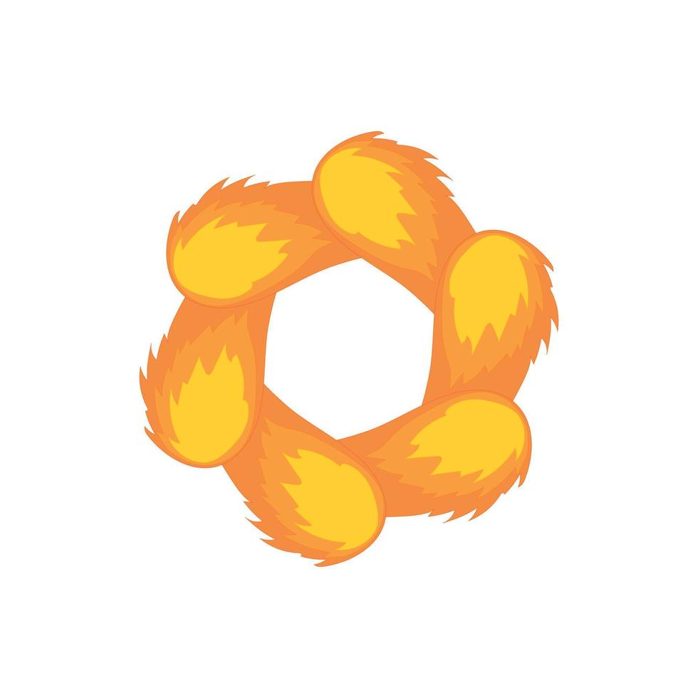 Orange abstract circle icon, cartoon style vector