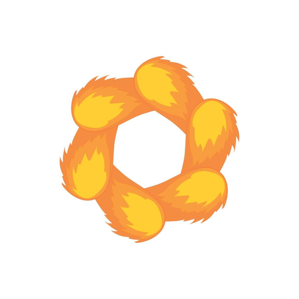 Orange abstract circle icon, cartoon style vector