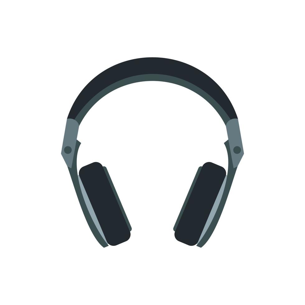 Headphones icon, flat style vector