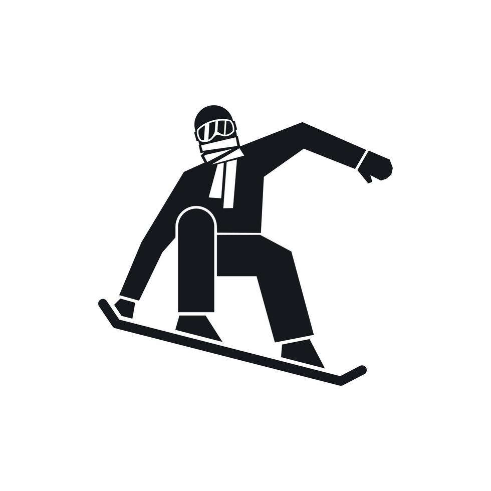 Snowboarder icon, simple style vector