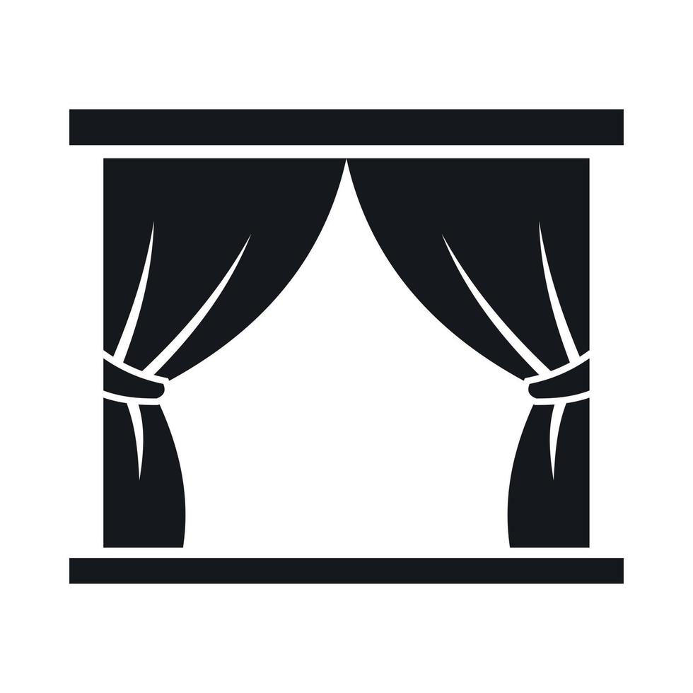 Curtain on stage icon, simple style vector