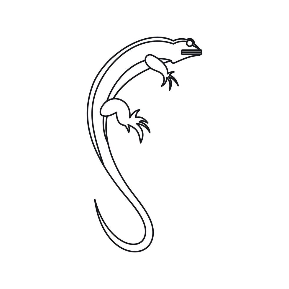 Lizard icon, outline style vector