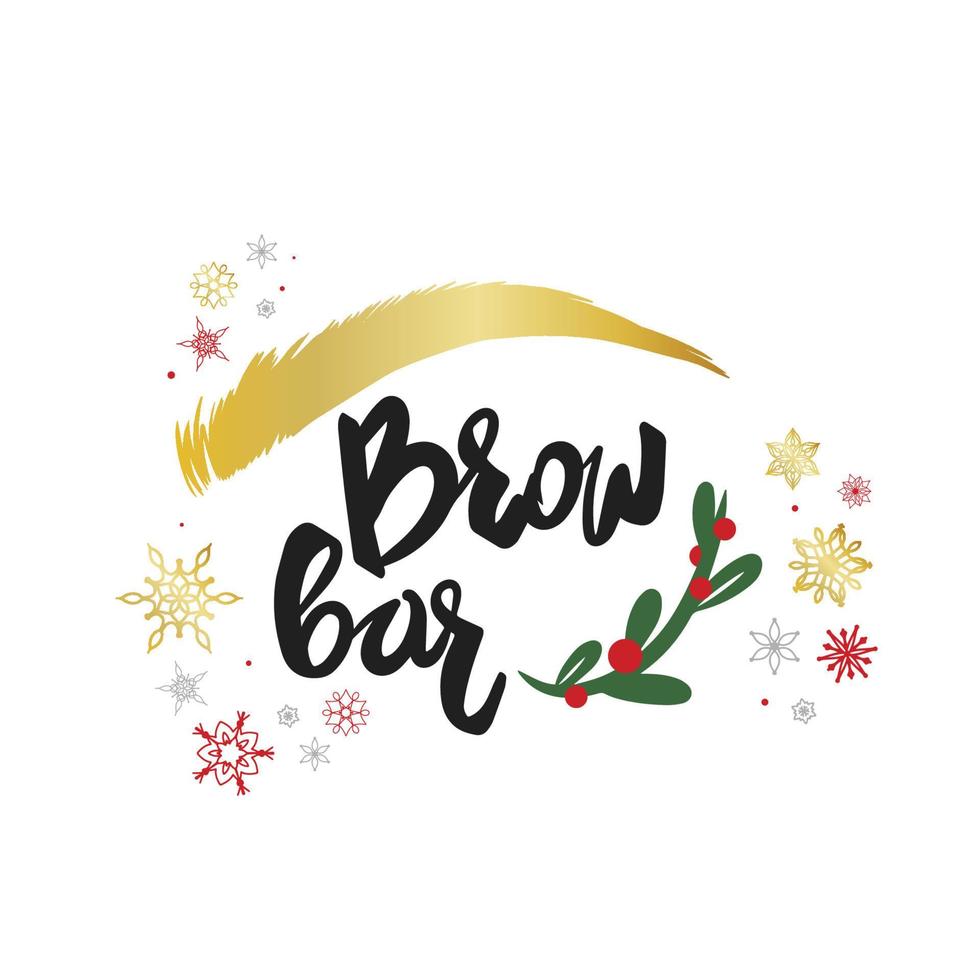 Eyebrow ridge, creative logo in festive motifs with gold vector