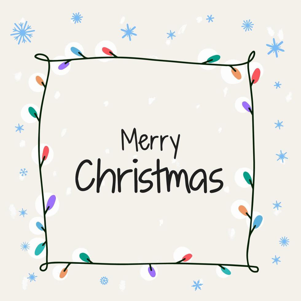 Merry Christmas, hand drawn inscription, decorations vector