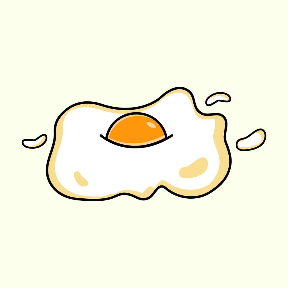 sunny side up fried egg vector illustration cartoon style. flat icon