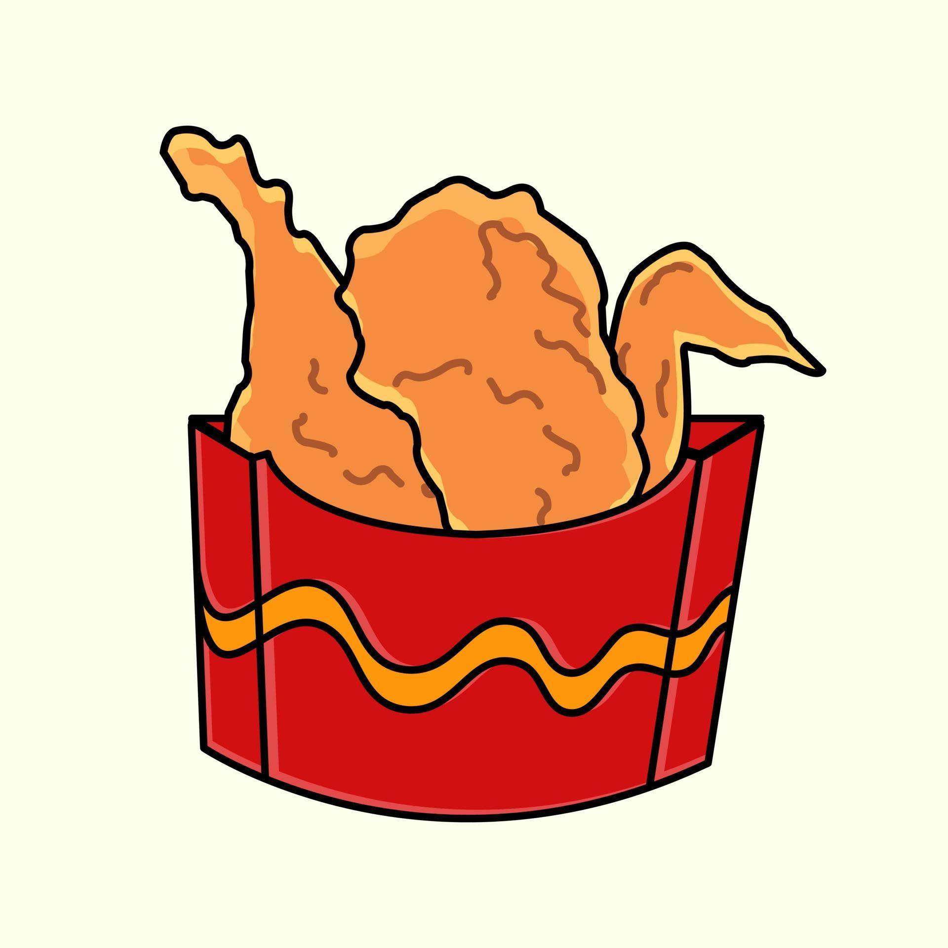 Fried chicken bucket vector illustration. fast food menu. falt icon 14467525 Vector Art at Vecteezy