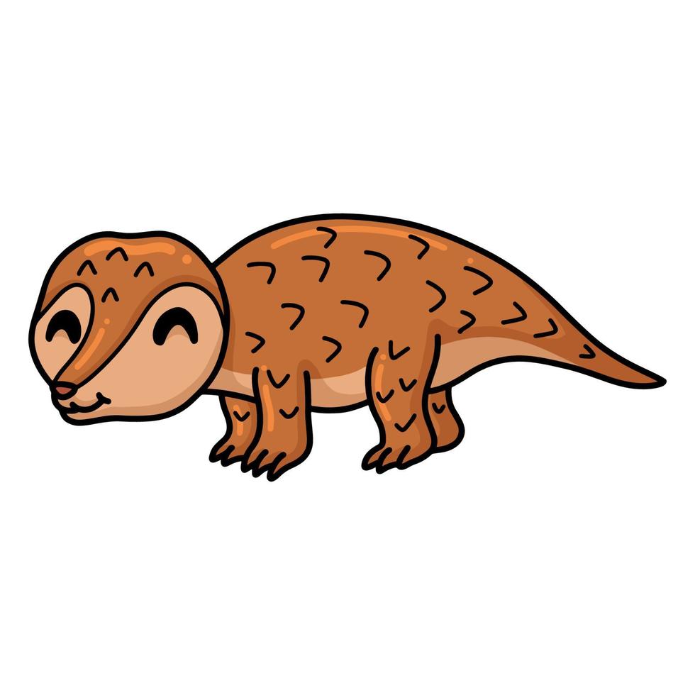 Cute little pangolin cartoon character vector