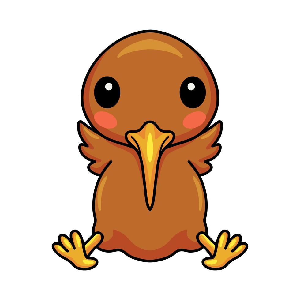 Cute little kiwi bird cartoon sitting vector