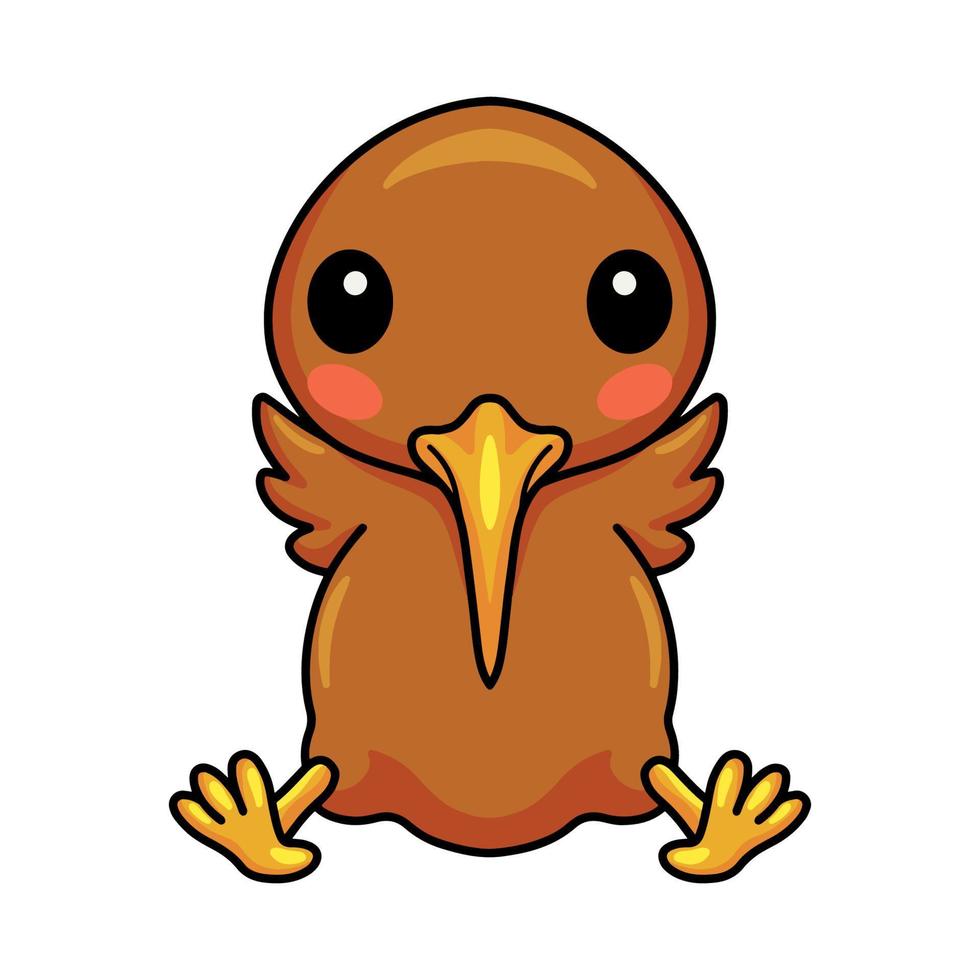 Cute little kiwi bird cartoon sitting vector