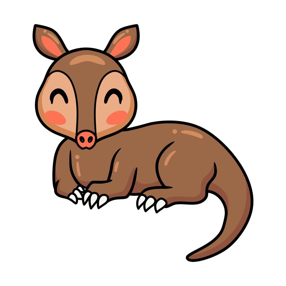 Cute little aardvark cartoon lying down vector