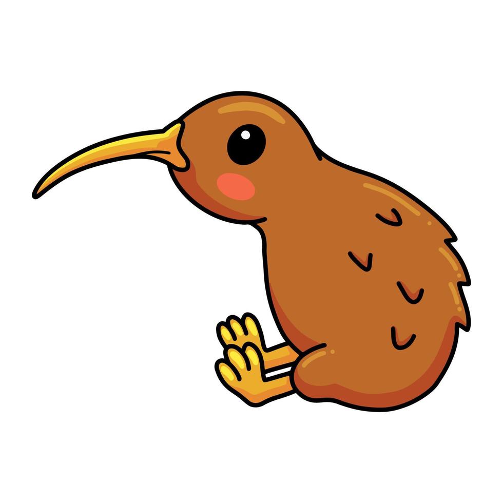 Cute little kiwi bird cartoon vector