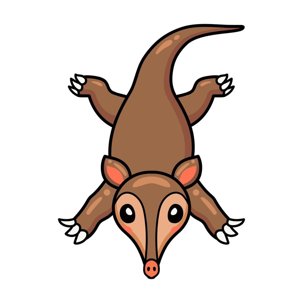 Cute little aardvark cartoon character vector