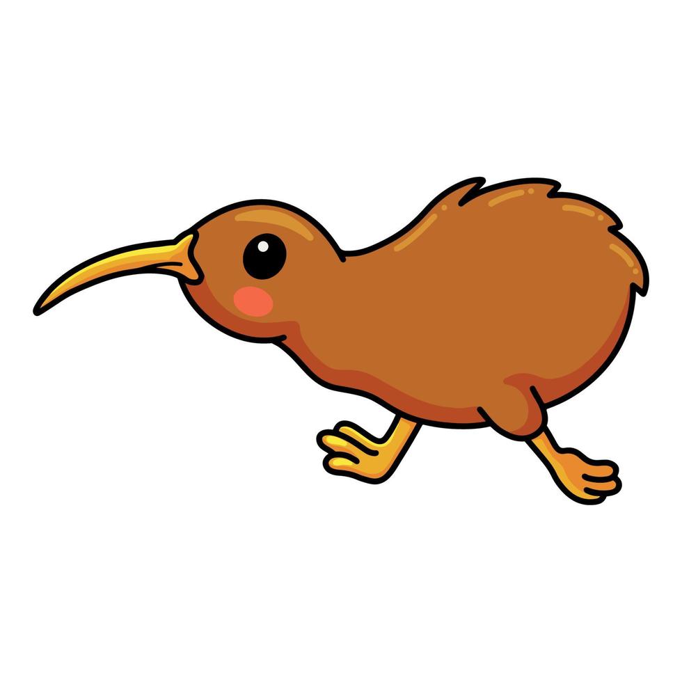 Cute little kiwi bird cartoon vector