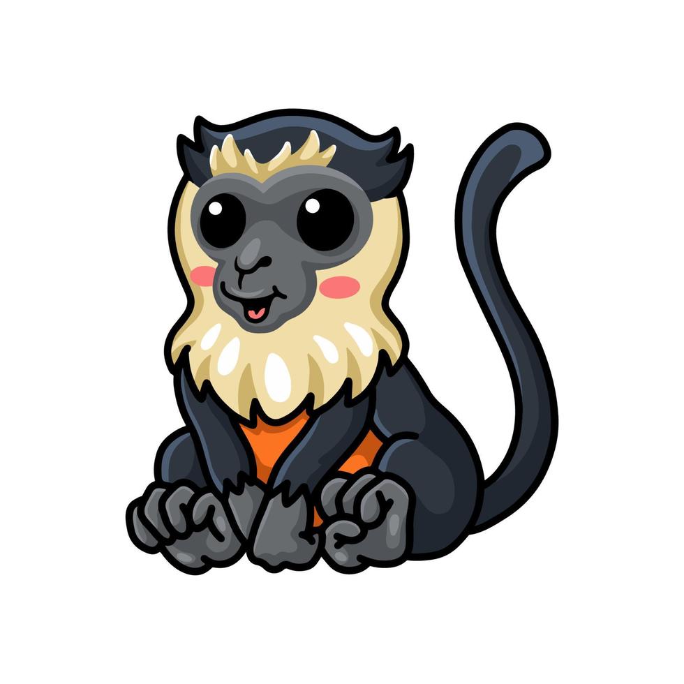 Cute little diana monkey cartoon vector