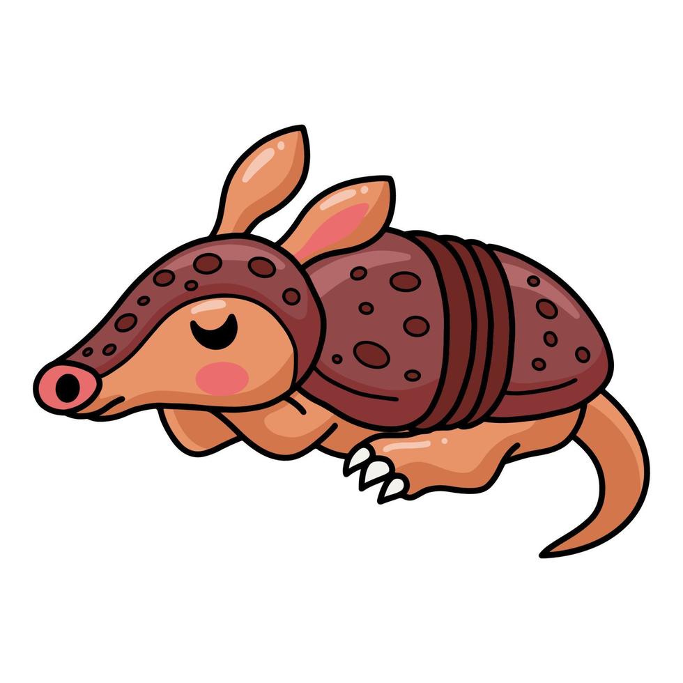 Cute little armadillo cartoon sleeping vector