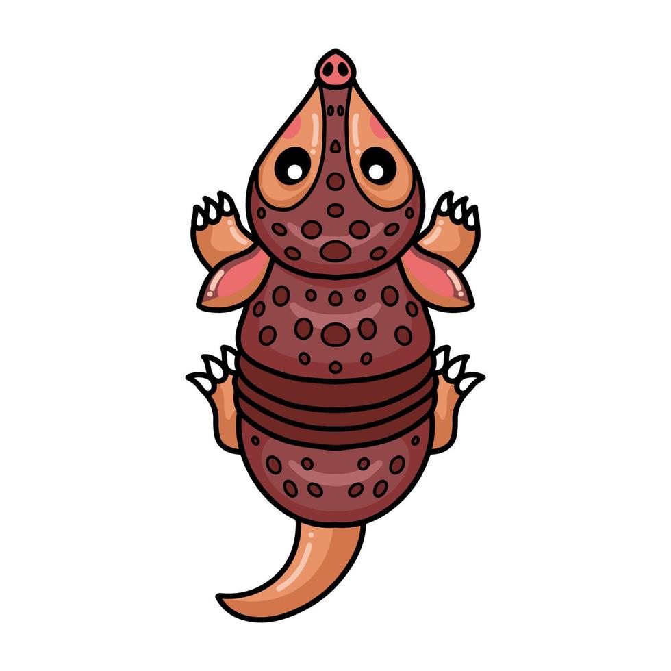 Cute little armadillo cartoon character vector