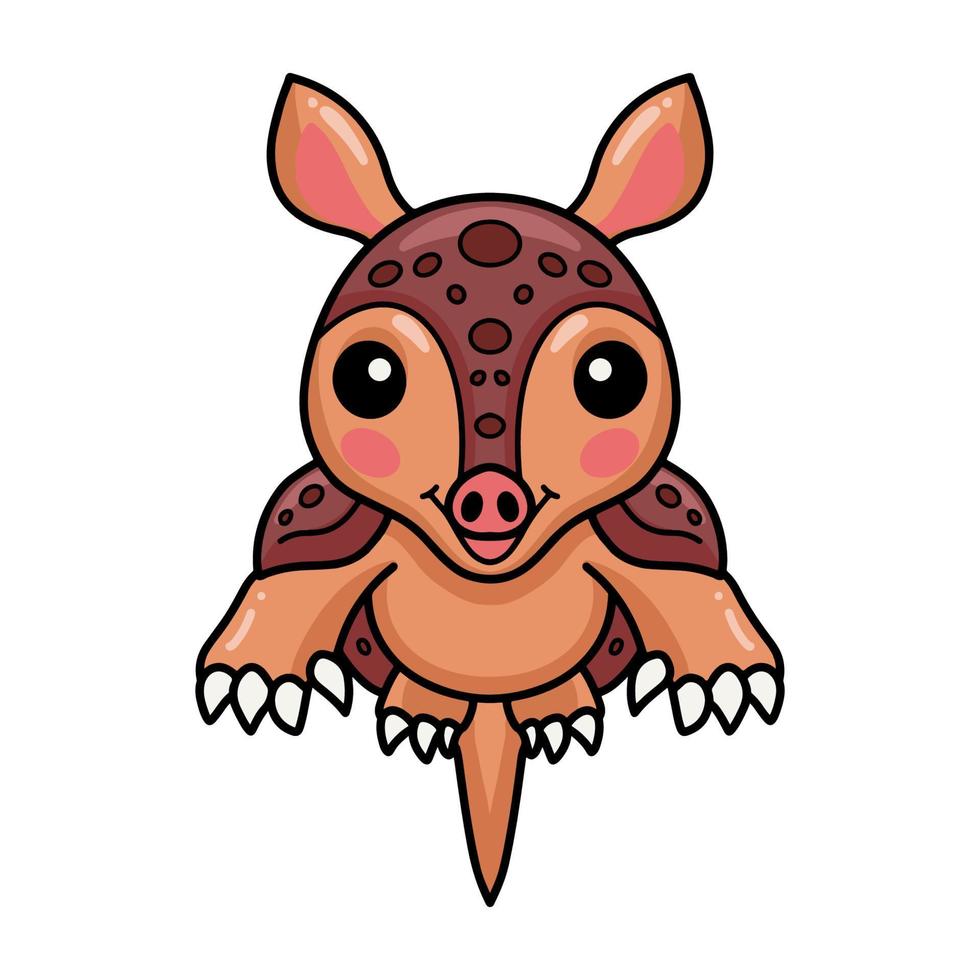 pequeño y lindo armadillo saltando de dibujos animados vector