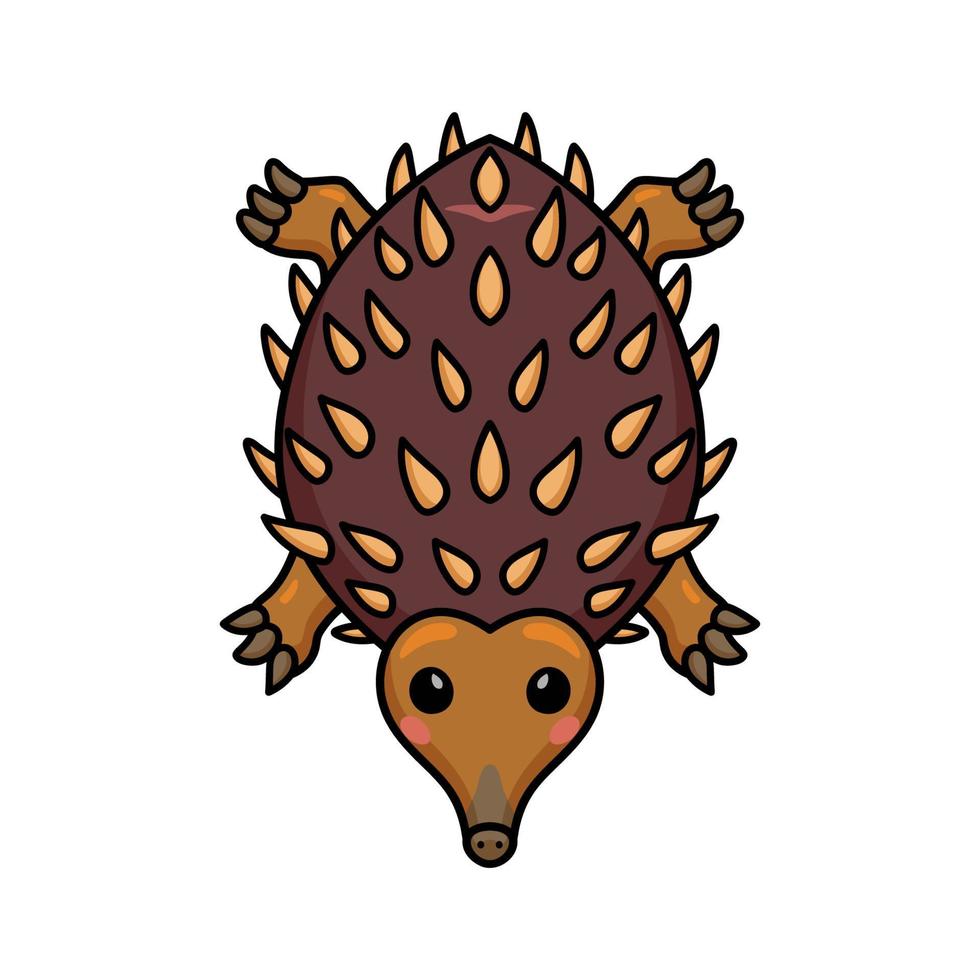 Cute little echidna cartoon character vector