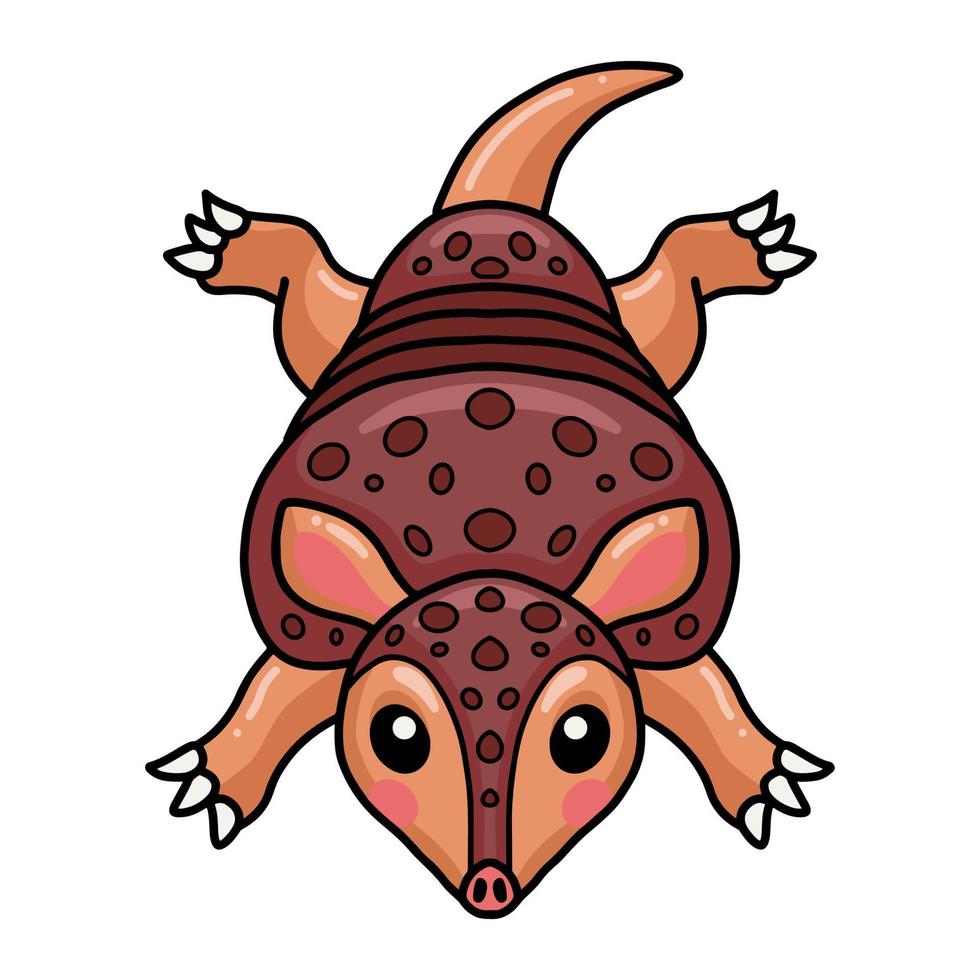 Cute little armadillo cartoon character vector