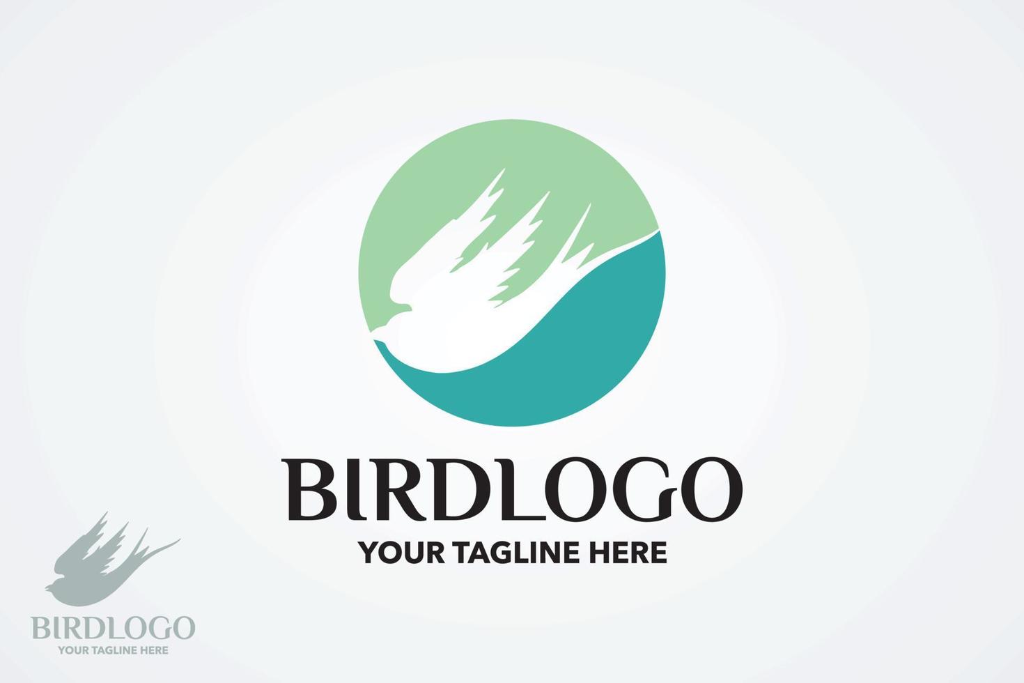 plantilla de diseño de logotipo redondeado de pájaro vector