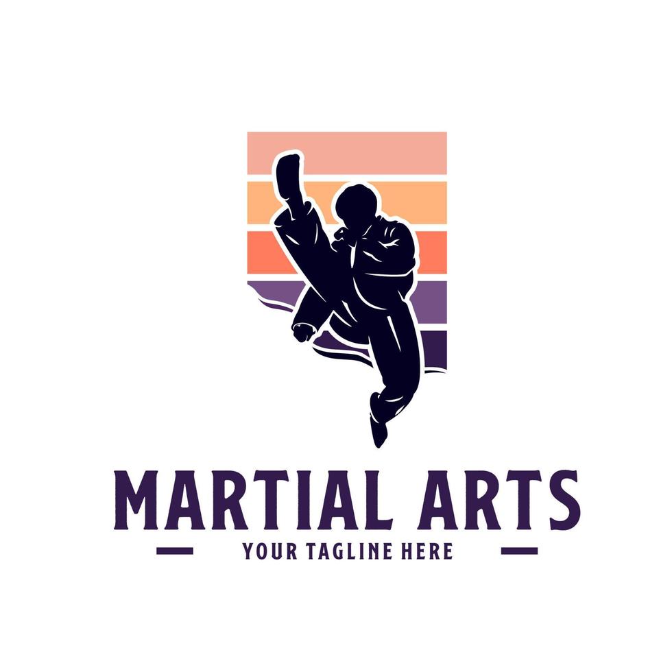 kung fu master or martial arts logo design template vector