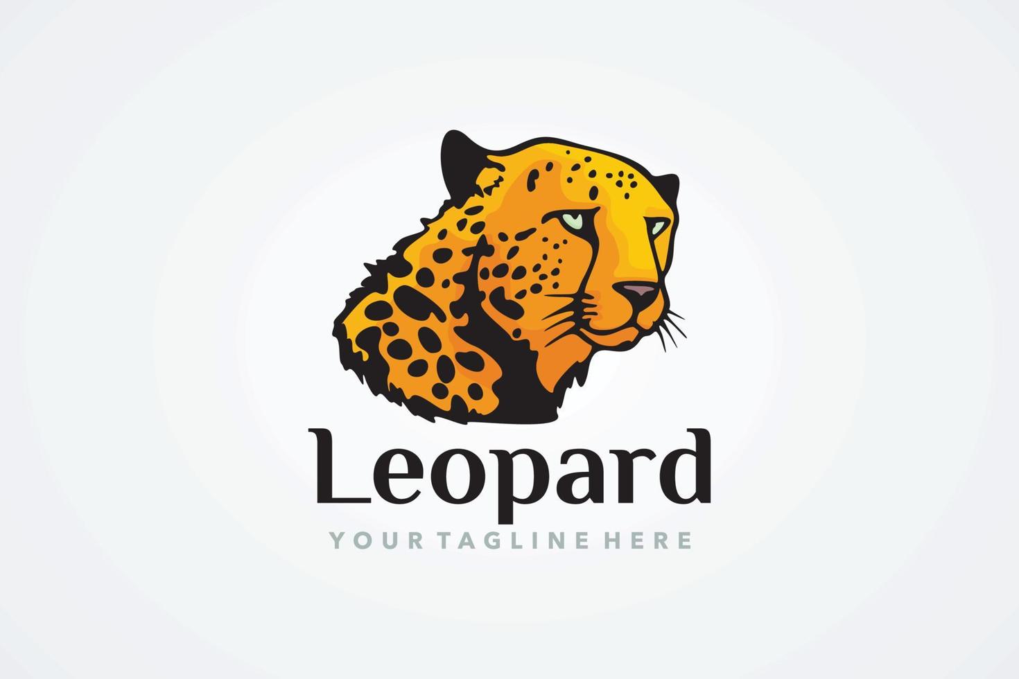 yellow leopard logo design template vector