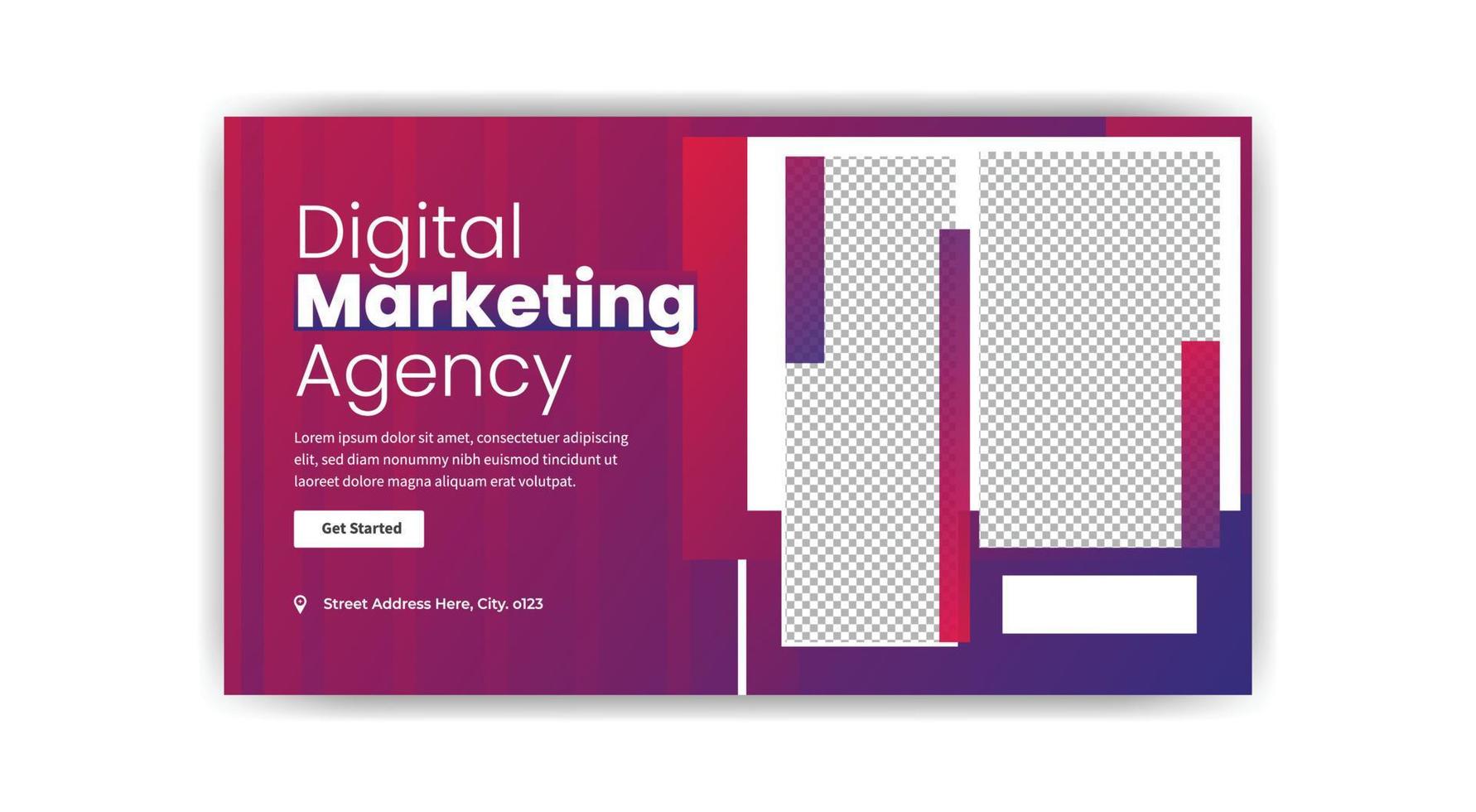 digital marketing thumbnail banner design. creative banner template. vector
