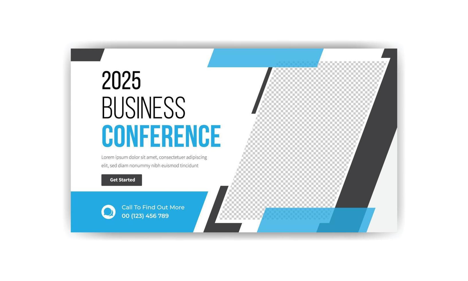 2025 business conference thumbnail template banner design vector