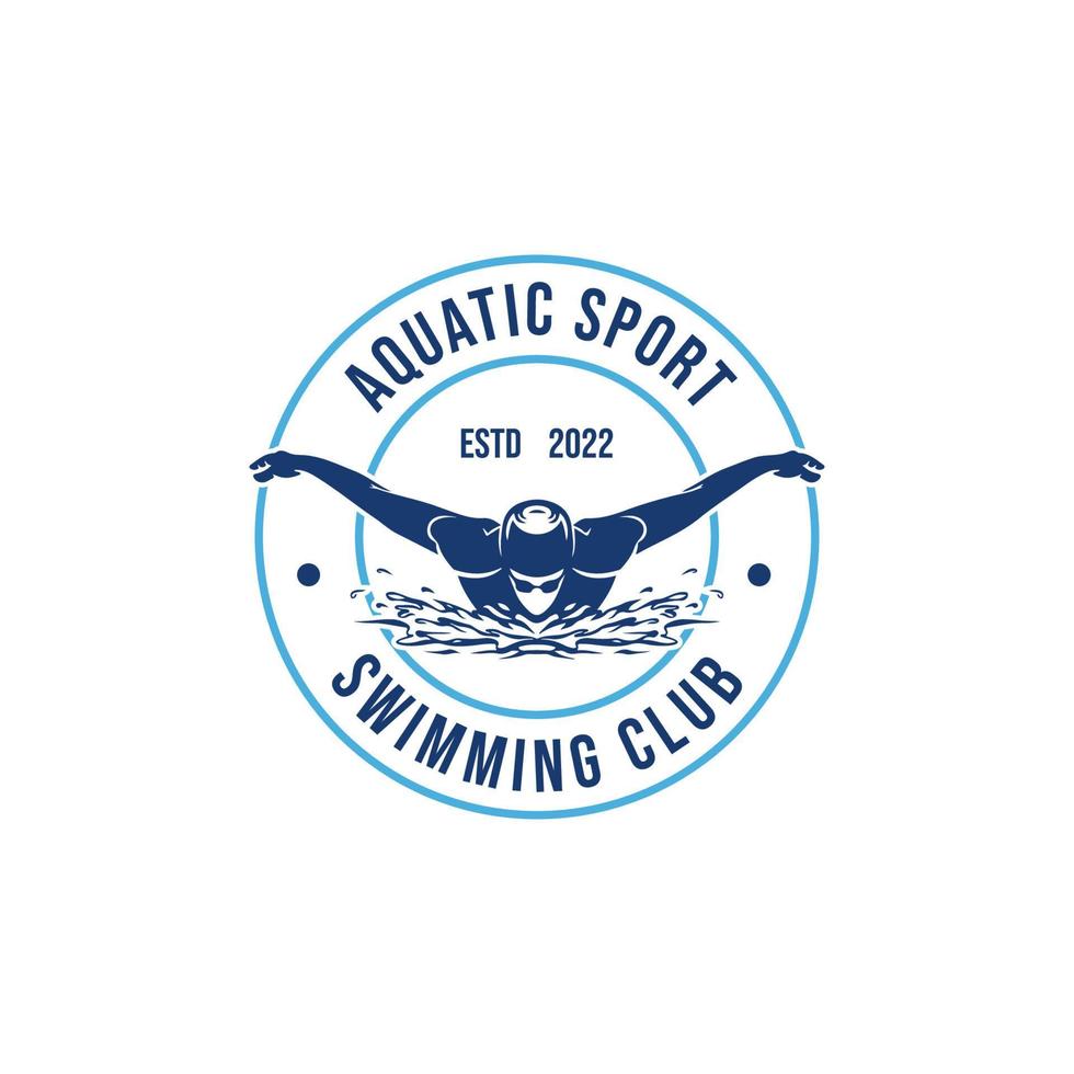 logo of a swimmer. swimming club or swimming school logo design template inspiration vector