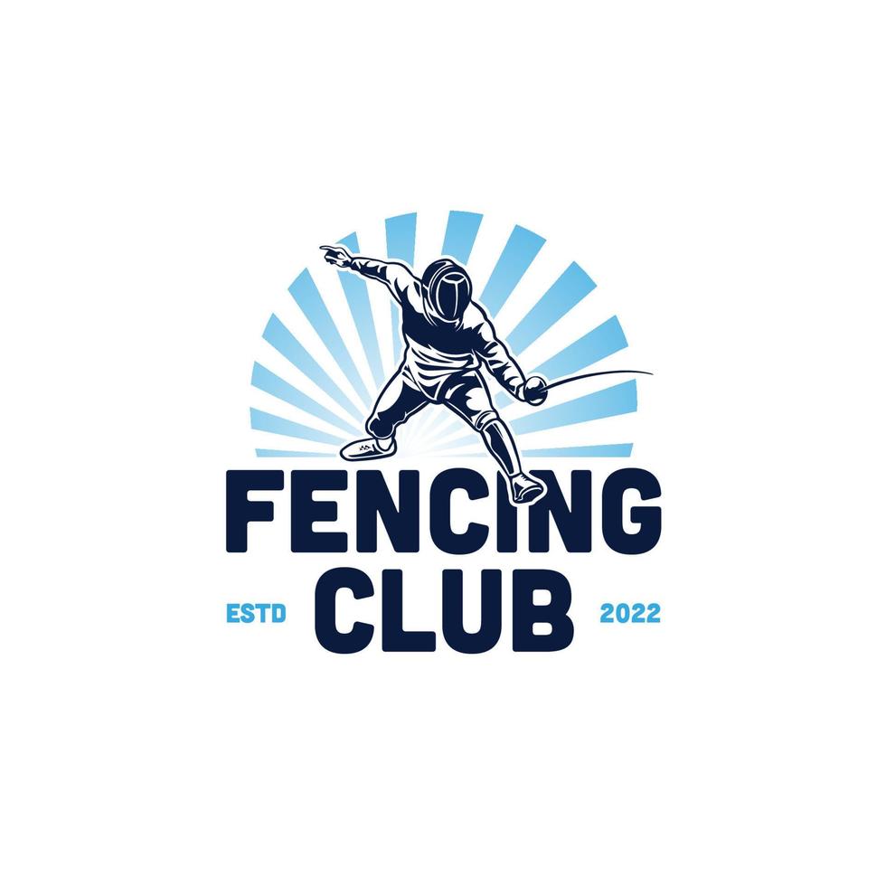 Vintage emblem fencing sport championship logo. Fencing Club logo