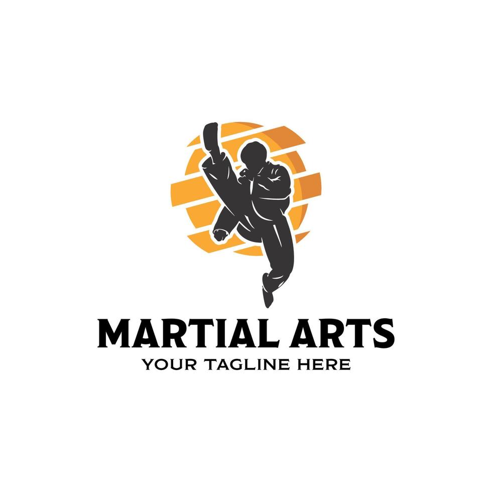 kung fu master or martial arts logo design template vector