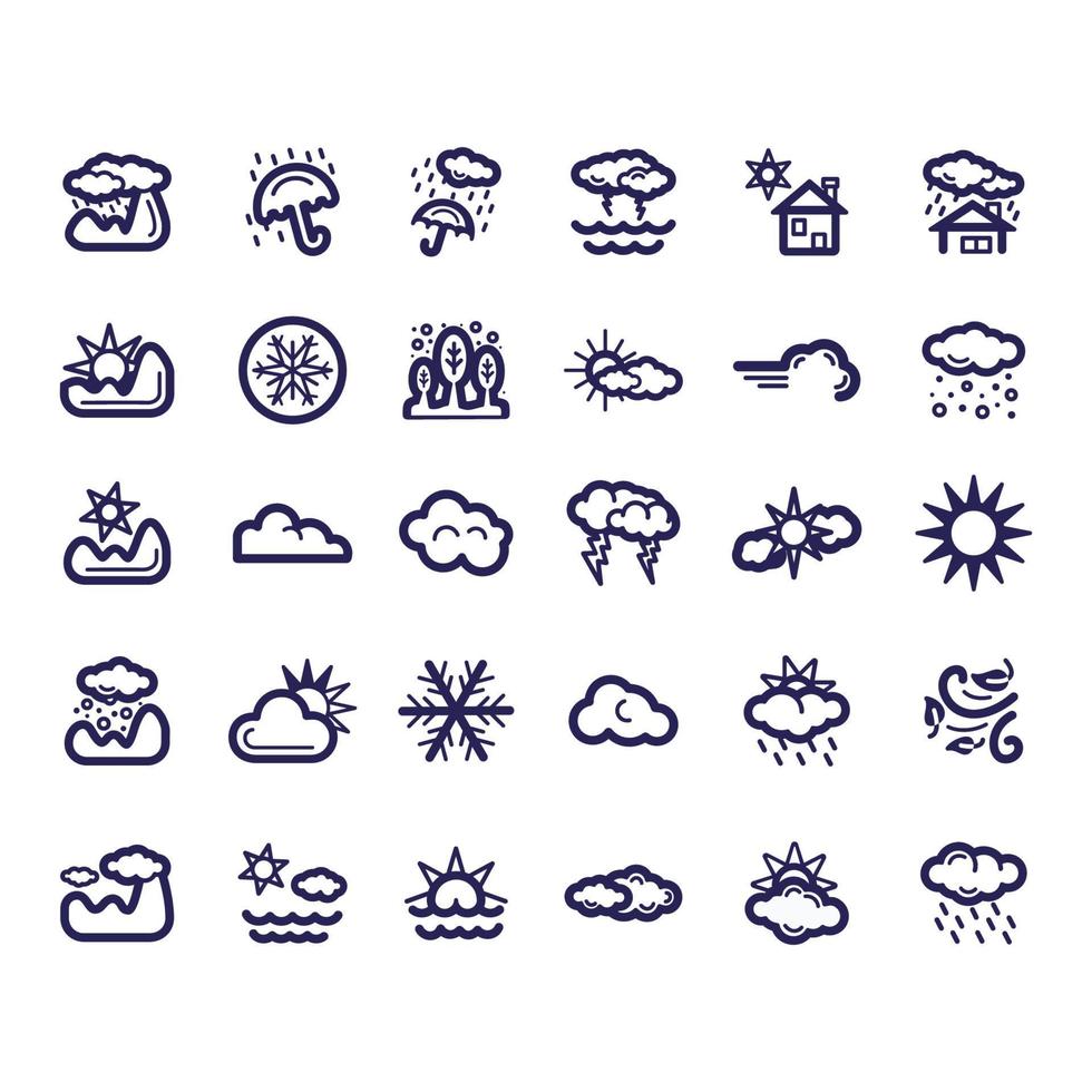 Weather Line Icon Set vector