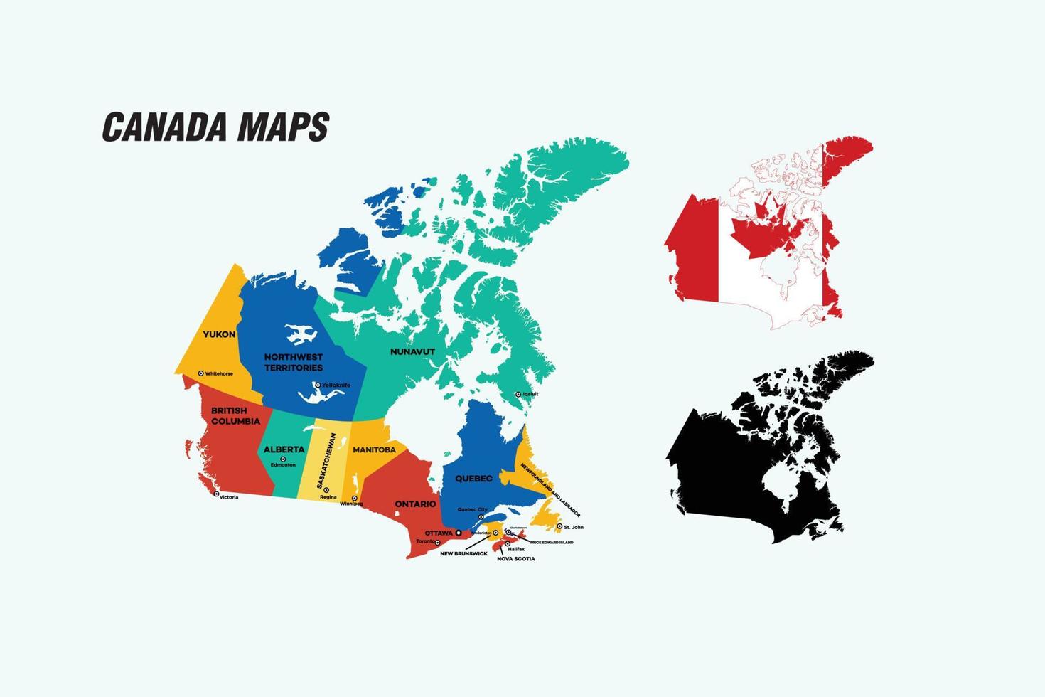canadá, país, mapa, vector, ilustración vector