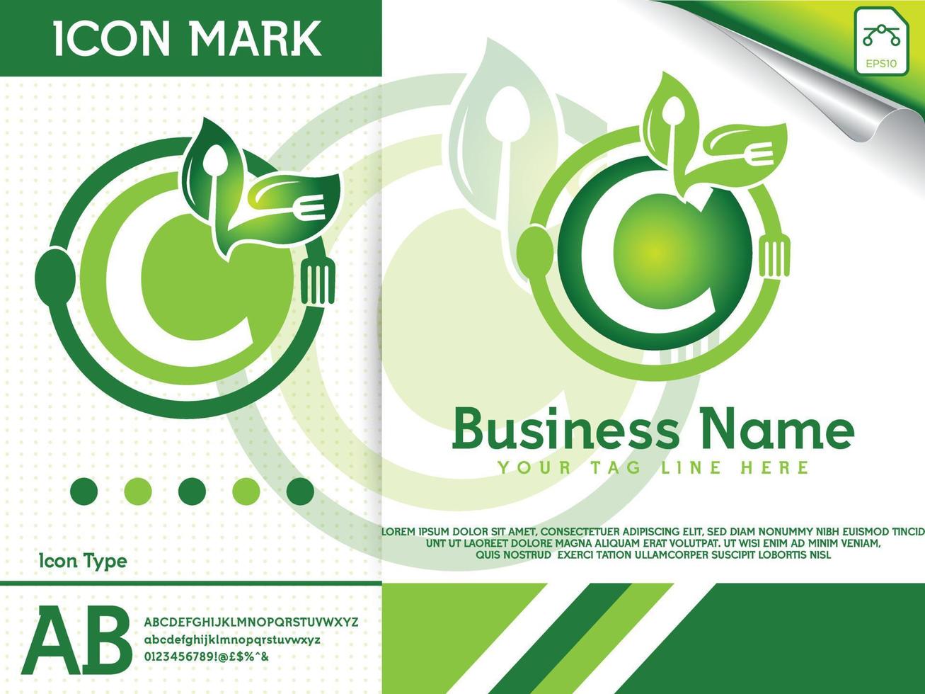 Spoon and fork restaurant letter C logo template vector