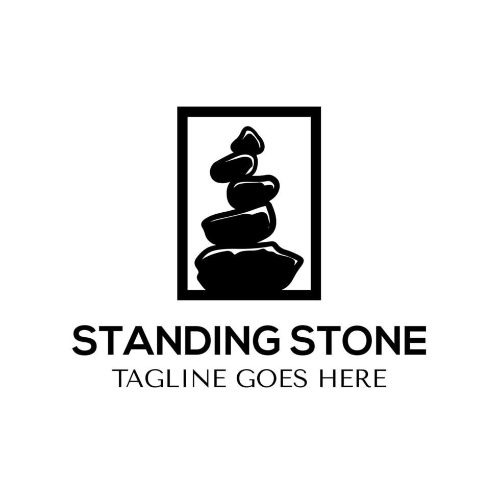 plantilla de diseño de logotipo de piedra de pie vector