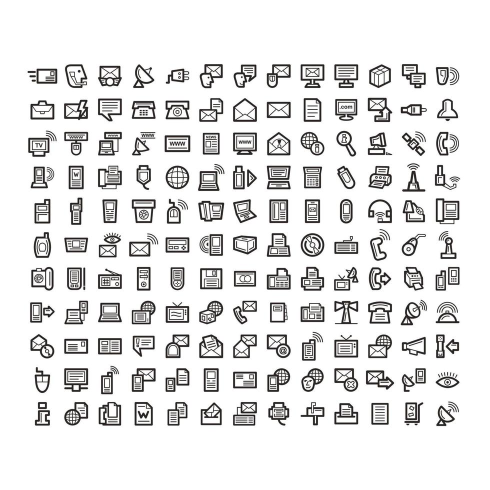 Information main or electronice mail Line Icon Set vector