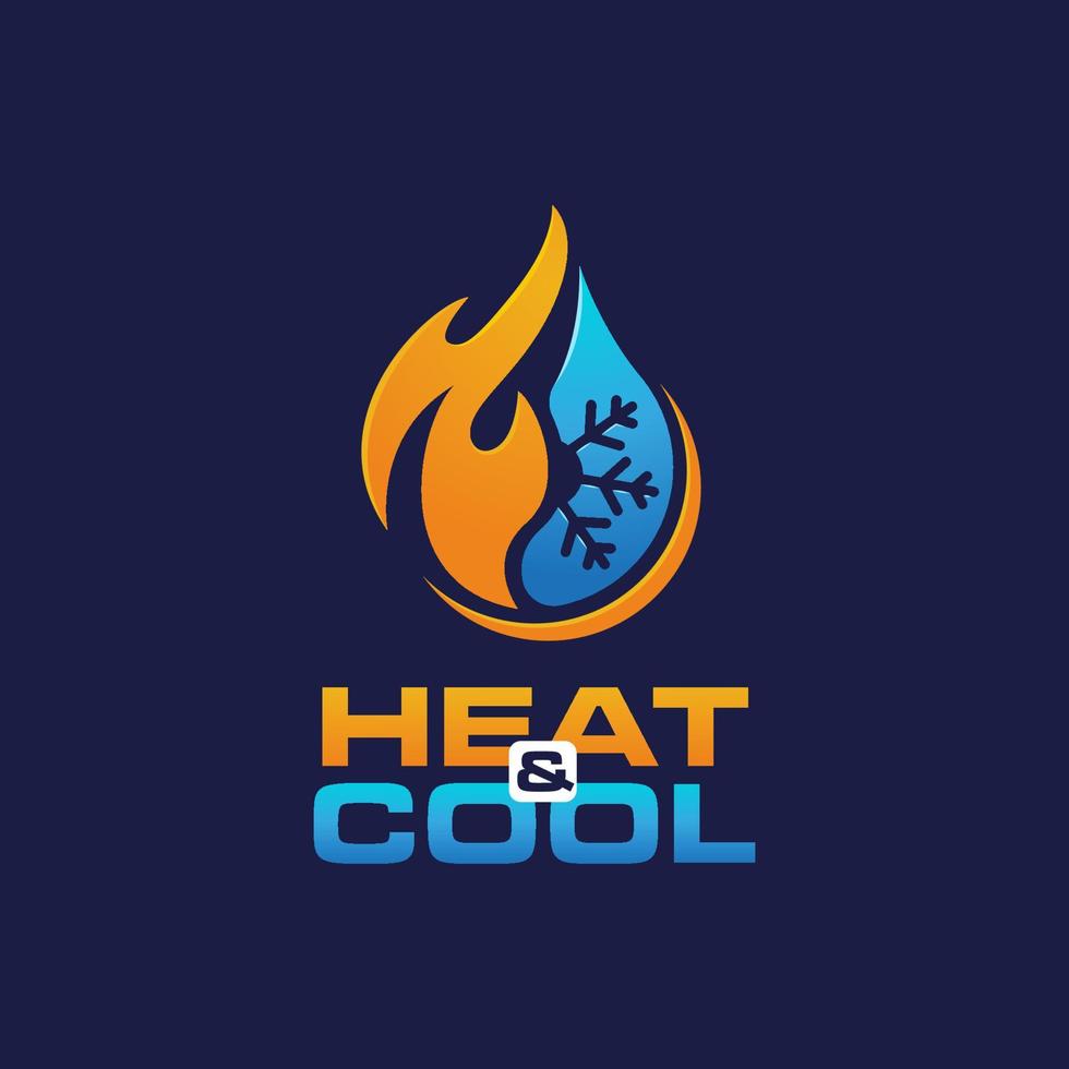 Heat and Cool logo design template vector