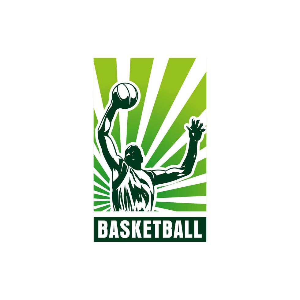 ilustración de diseño de logotipo de baloncesto slam dunk. plantilla de diseño de logotipo de campeonato de baloncesto vector