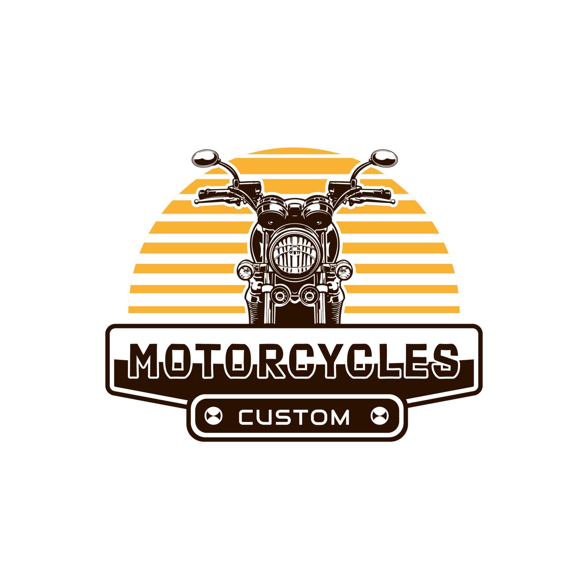 Custom motorcycle label in vintage style with inscription and motorbike
