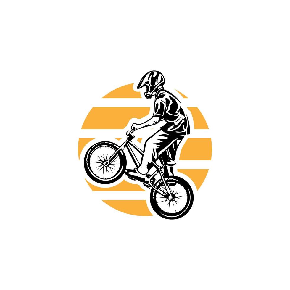 plantilla de diseño de logotipo de bicicleta de descenso de bicicleta de montaña vector