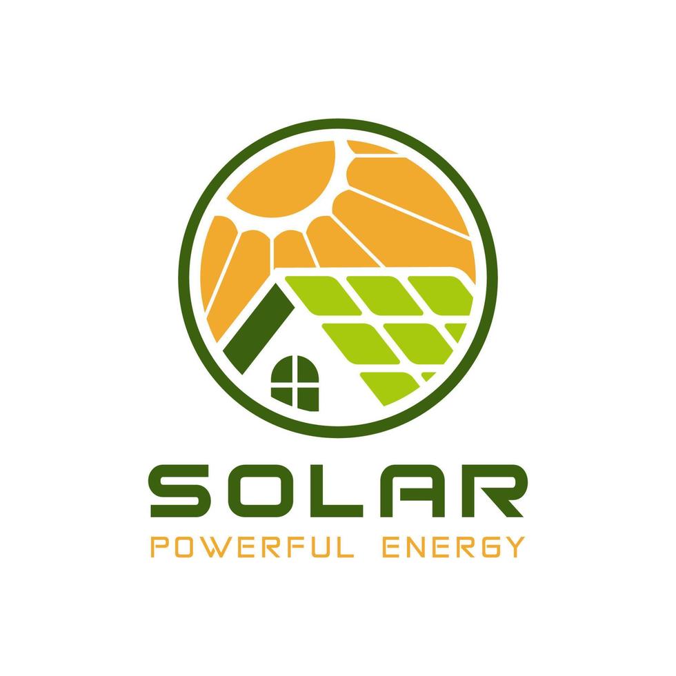solar energy logo design template vector