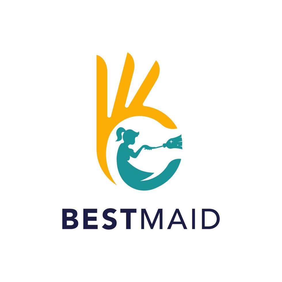 best maid logo design template vector